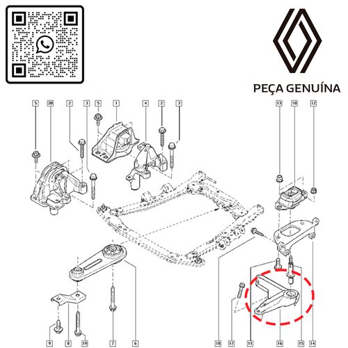 RN 043085 8200043085 SUPORTE DO COXIM DO CAMBIO DUSTER 2.0 16V AUTOMATICA-D